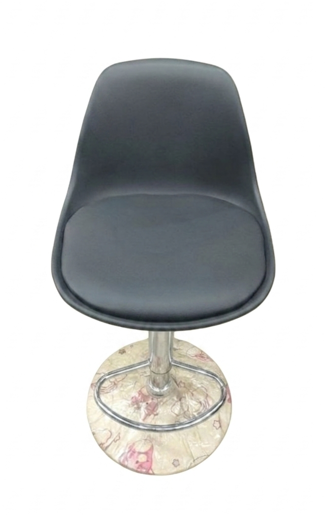 Modern Matte Black Swivel Bar Stool-11