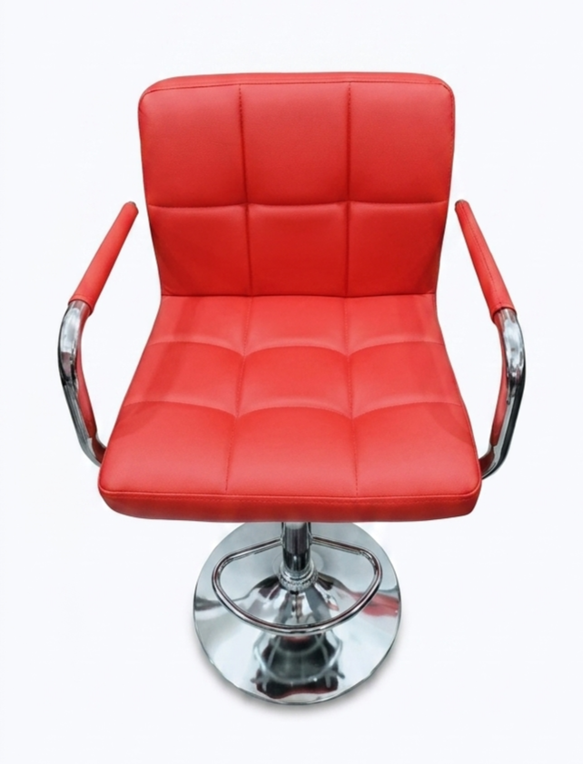 Quilted Crimson Swivel Executive Bar Stool-12