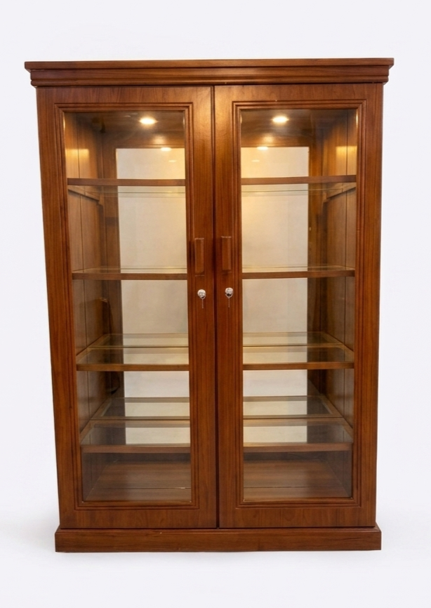 Classic Wood Curio Cabinet with Integrated Lighting