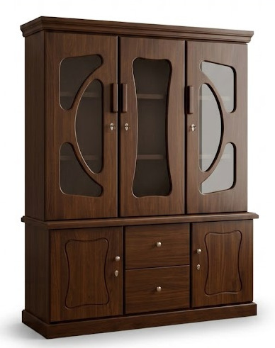 Two-Piece Triple-Door Display Buffet & Hutch
