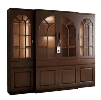 Four-Door Display Library with Integrated Lighting