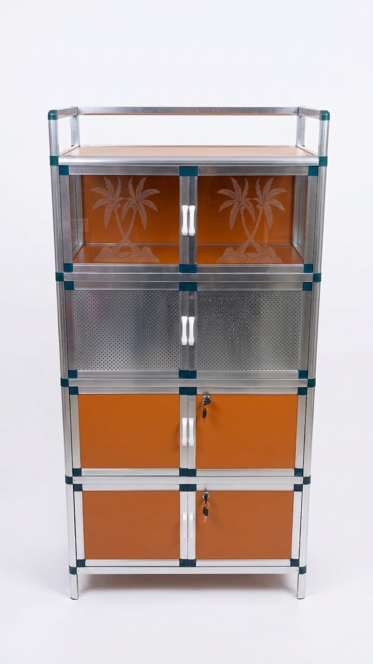 Four-Tiered Aluminium Multi-Purpose Cabinet,